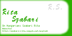 rita szabari business card